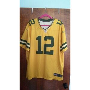 Nike Green Bay Packers Jersey Mens XXL Yellow Aaron‎ Rodgers 12 Onfield